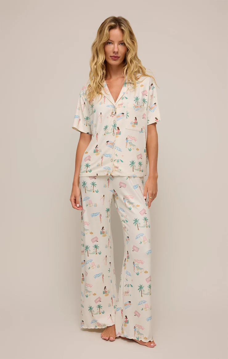 Beach Days PJ Top - Bone - BAY WINDOW