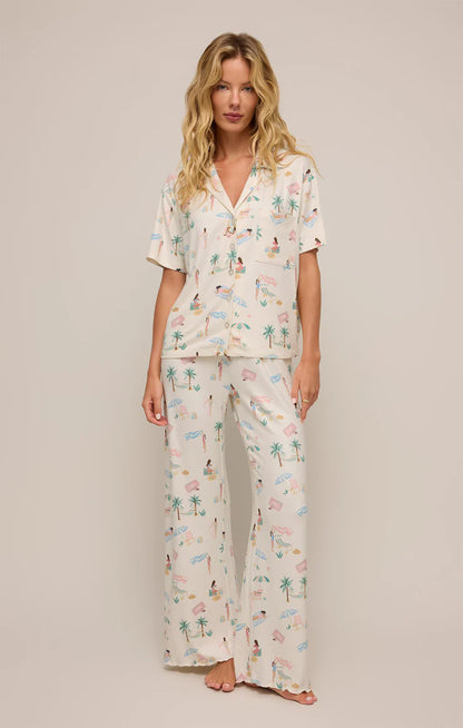 Beach Days PJ Top - Bone - BAY WINDOW