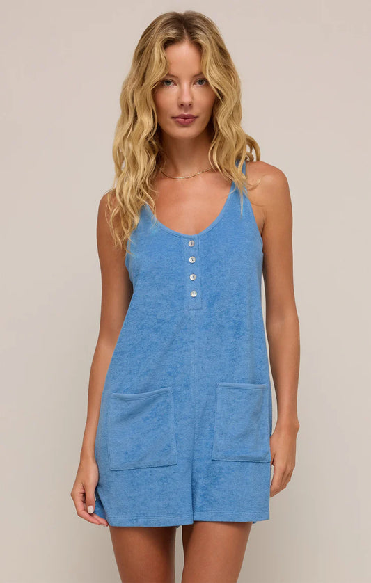 Brighter Days Terry Romper - Salty Blue - BAY WINDOW