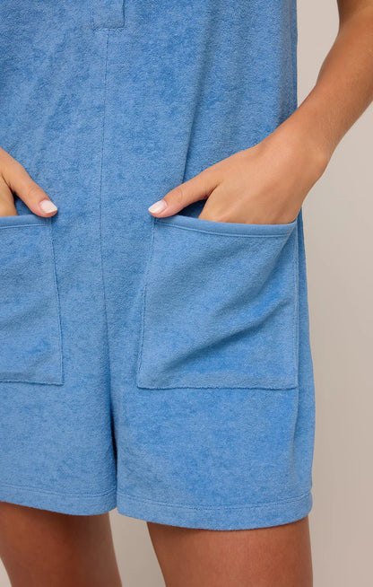 Brighter Days Terry Romper - Salty Blue - BAY WINDOW