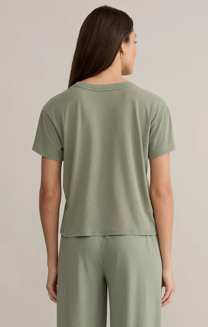 Go To Washed Tee - Avocado - BAY WINDOW