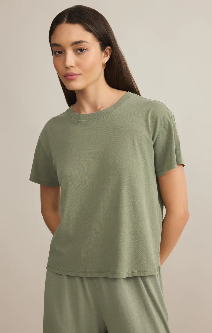 Go To Washed Tee - Avocado - BAY WINDOW