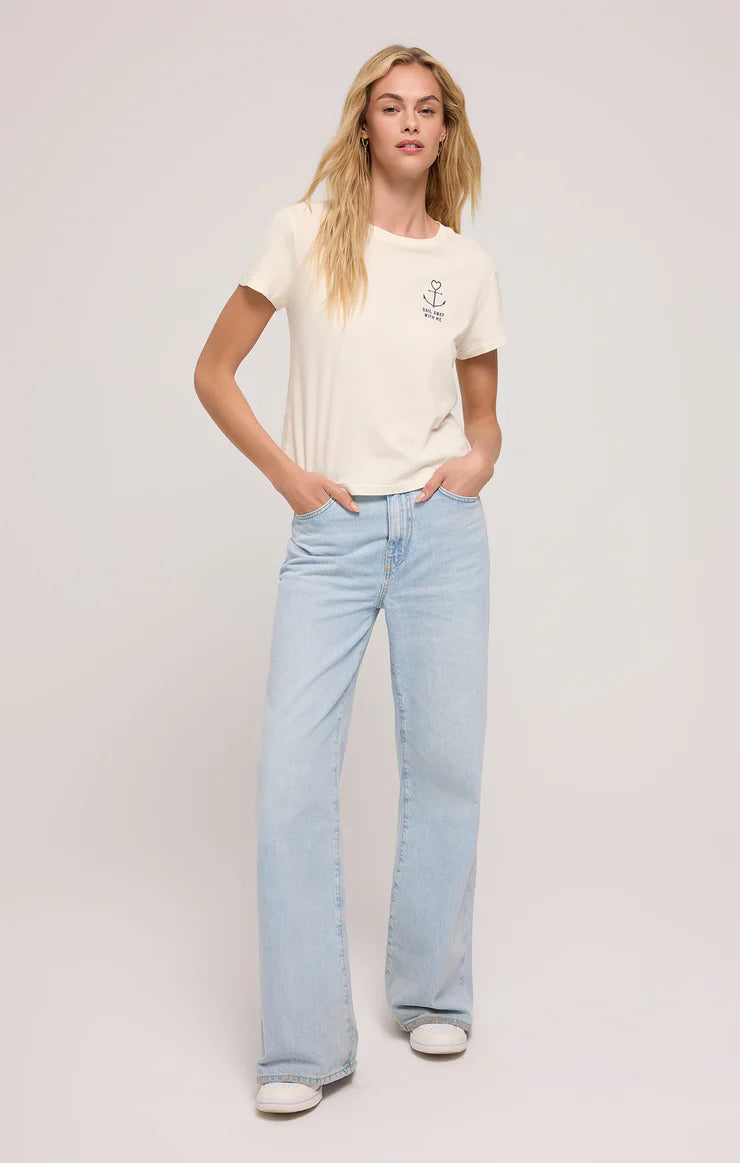 Anchor Tourist Tee - Sea Salt - BAY WINDOW