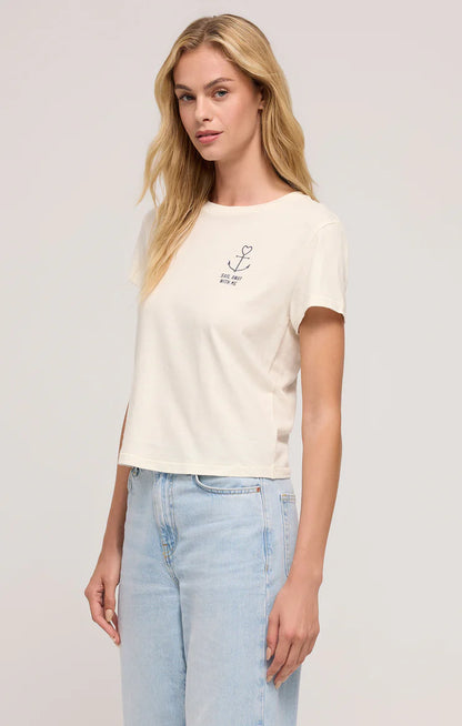 Anchor Tourist Tee - Sea Salt - BAY WINDOW
