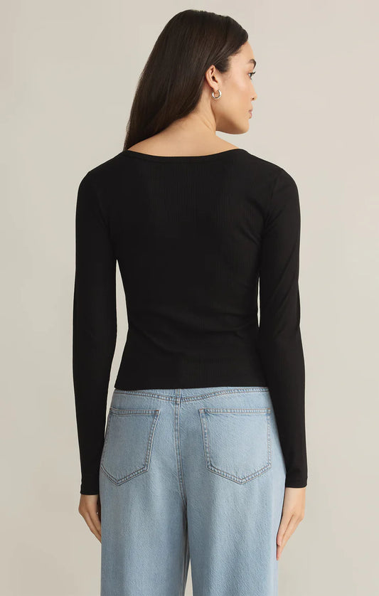 Infinity Fitted Long Sleeve Tee - Black - BAY WINDOW